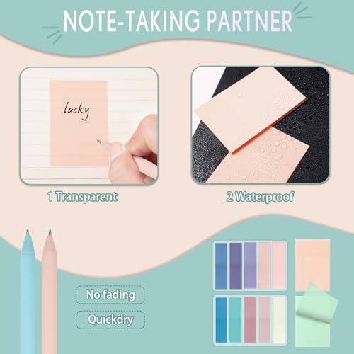 Bible Study Supplies Journaling Kit for Women, Bible Study Kit with 14 No Bleed Highlighters and Pens, 2 Transparent Sticky Notes, 2 Index Stickers, 75 Tabs for Christian Gifts - color: Multicolor