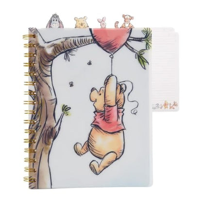 Disney Winnie the Pooh Tab Journal Spiral Notebook with Cute Dividers | Winnie The Pooh School Supplies & Office Stationery, 96 Lined Pages, Vinyl Cover, 8 x 7 Notebook for School, Planning & Gifts - style: Winnie the Pooh - White
