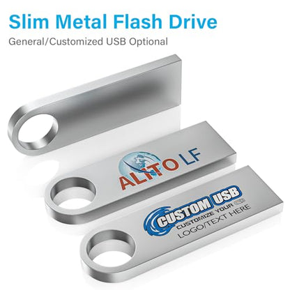 ABLAZE 2GB Flash Drive 2 Pack, Metal USB 2.0 Thumb Drives with Keychains USB Stick Pendrive (Sliver) - color: 2 Pack, size: 2GB