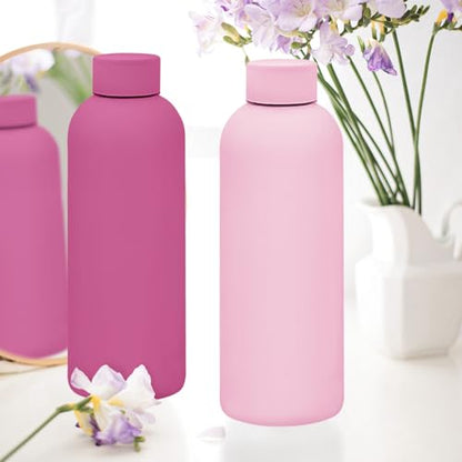 WHEATHUSK 16 Pack Stainless Steel Insulated Water Bottle 17oz Blank Double Wall Vacuum Thermal Sports Bottle Personalized Metal Water Bottles Bulk for Travel Team Gift, Office
