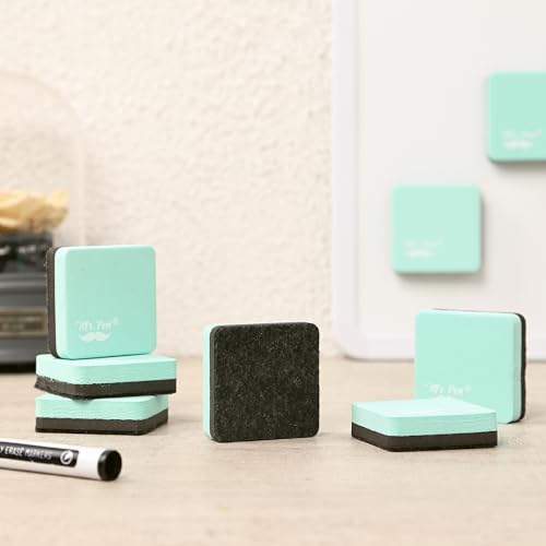 Mr. Pen- Mini Magnetic Dry Erase Erasers, 2" x 2", 24 Pack, Green | Small Magnetic Whiteboard Dry Erase Erasers Bulk for Kids, Teachers, Students and Classroom Supplies - color: Green, size: Square