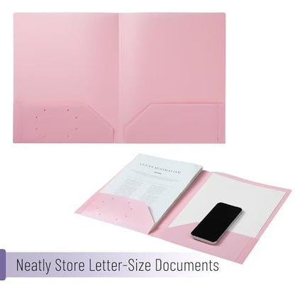 Mr. Pen- Plastic Folders with Pockets, 5 pcs | Aesthetic File Folder with Business Card Slot, 2-Pocket Folder, Back to School, Office, Filing Supplies - color: Lavender Twilight Colors, size: 5 Pack