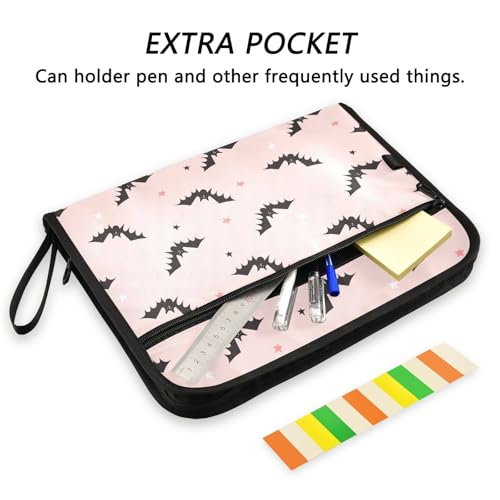 Black Bats Star File Folders,Plastic Folders with 13 Pockets,Expandable File Folder for Documents School Students Office,Aesthetic Folder with Labels A4 Letter Size - color: Multi 22