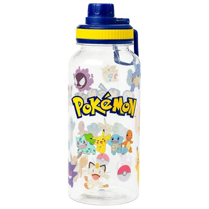 Silver Buffalo Pokémon Pikachu Jigglypuff, Plastic Water Bottle, 32oz | Bulbasaur, Charmander, Squirtle, Eevee, Meowth, Wartortle Twist Spout, Sticker Set, You Stick Yourself, Snorlax, Charizard - color: Pokemon Indigo League