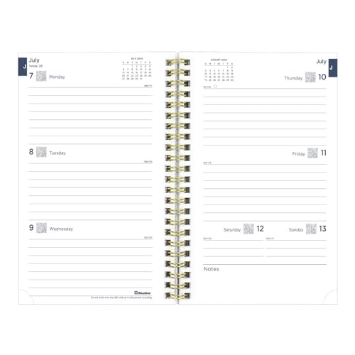 Blueline® Essential Academic Weekly/Monthly Planner, 13 Months, July 2025 to July 2026, Gold Twin-Wire Binding, Poly Cover, 8" x 5", Botanical Design, Yellow (CA114PM.01-26)
