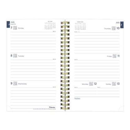Blueline® Essential Academic Weekly/Monthly Planner, 13 Months, July 2025 to July 2026, Gold Twin-Wire Binding, Poly Cover, 8" x 5", Botanical Design, Yellow (CA114PM.01-26)
