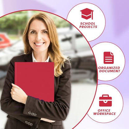 Two Pocket Folders, PANDRI 30 Pack Two Pocket Folders with Prongs, 3 Prong Folders Designed for Office and Classroom, Letter Size Red - color: Red