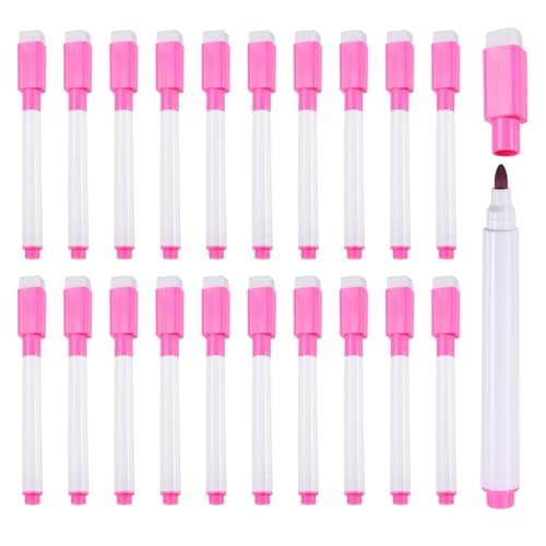MECCANIXITY 50 Pack Dry Erase Markers Pens, Watercolor Fine Tip Marker, Whiteboard Markers with Eraser Cap for Paper Drawing Art Supplies Office Home, Pink - color: Pink