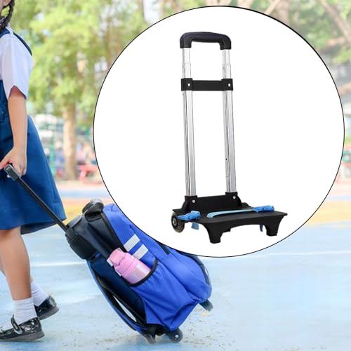 Foldable Backpack Hand Truck, Aluminum Alloy Portable Wheeled Trolley, 2-Wheel Dark Blue for Travel and Camping - color: Style a (2 Wheel Dark Blue)