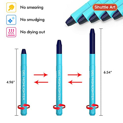 Shuttle Art 5 Pack Blue Gel Highlighters,Bible Highlighters,No Bleed Through, Bible Journaling Supplies,Great for Journaling, Highlighting and Studying - color: Blue