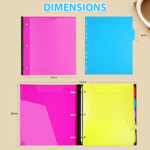 WOT I 2-Pack Telescoping 3 Ring Binder Notebooks - Customizable Cover, 5 Dividers & Pocket Folder in One Slim Organizer (60 Sheets Included), Pink - color: Pink, size: 2 Pack