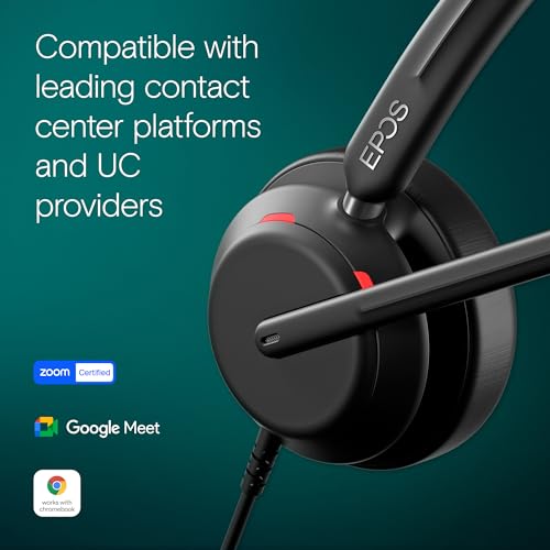 EPOS Impact 760 Dual-Sided USB-C and USB-A Wired Office Headset with Noise-Canceling Mic, in-Line Controls, Clear Audio, Comfortable Fit, Suitable for Business Calls and Working from Home - style: Wired, USB-C