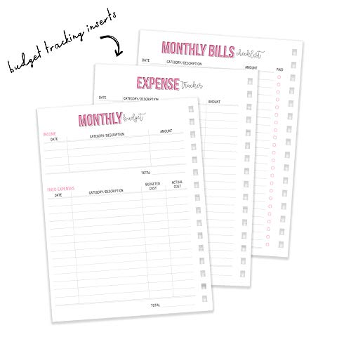 Pukka Pad, Carpe Diem Budget Planner Spiral Bound Notebook with 12 Month Calendar, Dividers, Inserts, and Sticker Sheets – Features Savings Goals & Tracker, Financial Overview, and Bank Information