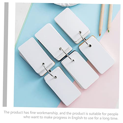 Artibetter 8Pcs Blank Flashcards Binder Rings Simple Style Memo Cards for Students Portable Note Cards for English Vocabulary Learning