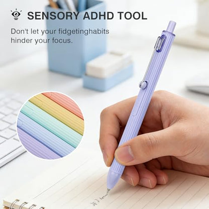 Ddaowanx Gel Pens,5Pcs Fine Point Smooth Writing Pens with Textured Silicone Pen Sleeve into a Sensory ADHD Tool,0.5mm Quick Dry Black Ink for Journaling,Writing,Note Taking,Office&School Supplies - color: Candy