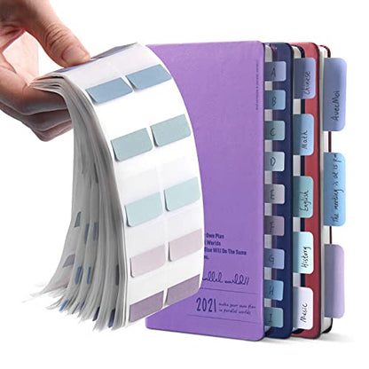 AVECMOI Sticky Index Tabs for Notebooks Binders, 420 Pieces, Divider Page Markers Book Tabs, Neutral Labels Tabs for File Folders, Calendar, Planner, Morandi