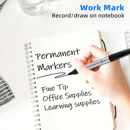 Permanent markers, 120 packs permanent markers bulk, quick drying in one second, waterproof, smooth, not easy to erase, durable, can be marked on glass, tiles and cloth, office supplies,Gray shell - size: 1 Count (Pack of 120)