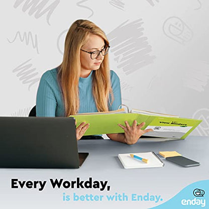 Enday 3 Ring Binder 1.5 Inch, Green Heavy Duty Three Ring Binder, 325 Sheets Capacity - 1.5 Inch Binder for Home School and Office - color: Green, size: 1.5-Inch