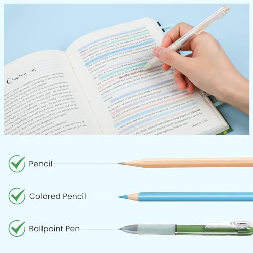 NEWEST 960 Pieces Transparent Highlighter Strips for Reading, Gradient Removable Highlighter Tapes Tabs for Annotating Book, Long Page Sticky Notes Index Tabs with Lines for Aesthetic Office School