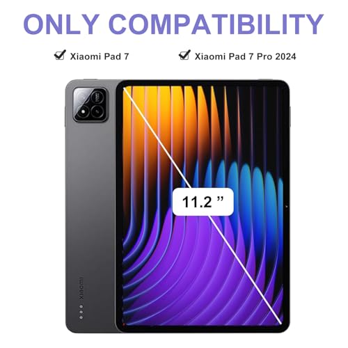 IVEOPPE Keyboard Case for Xiaomi Pad 8/8 Pro/Pad 7/7 Pro 11.2 Inch Backlit | 7 Color Backlit, Magnetic Detachable Wireless Bluetooth Keyboard, Pencil Holder, Stain Resistant Cover, Rechargeable - color: Lavender 032Backlit