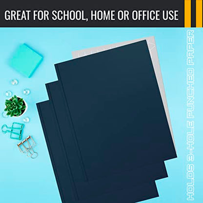 Better Office Products Navy Blue Paper 2 Pocket Folders with Prongs, 50 Pack, Matte Texture, Letter Size Paper Folders, 50 Pack, with 3 Metal Prong Fastener Clips, Dark Blue - color: Navy Blue