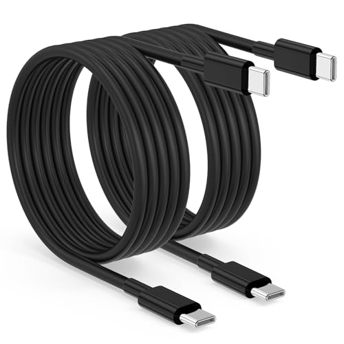 2pack 6ft USB C to C Cable, 60W Type C to Type C Fast Charging Cord for iPhone 17 16 15 Pro, Pro Max, Plus, iPad Pro, MacBook Air 13 inch, iPad Pro, Air, for Samsung Galaxy S25 and More, Black - color: Black, size: 6FT