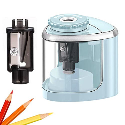 Aogwat Pencil Sharpener Electric Pencil Sharpener for Kids, Blade to Fast Sharpen, Suitable for No.2/School/Classroom/Office/Home (Blue) - color: Blue