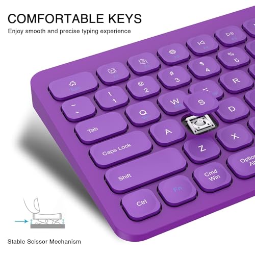 Wireless Keyboard, Bluetooth Keyboard, Multi-Device Ergonomic, Wireless, Compatible with Laptop/PC/Notebook/MacBook/Computer, for iPhone/iPad/iPad mini/iPad Air/Smart TV - color: PL