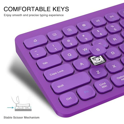 Wireless Keyboard, Bluetooth Keyboard, Multi-Device Ergonomic, Wireless, Compatible with Laptop/PC/Notebook/MacBook/Computer, for iPhone/iPad/iPad mini/iPad Air/Smart TV - color: PL
