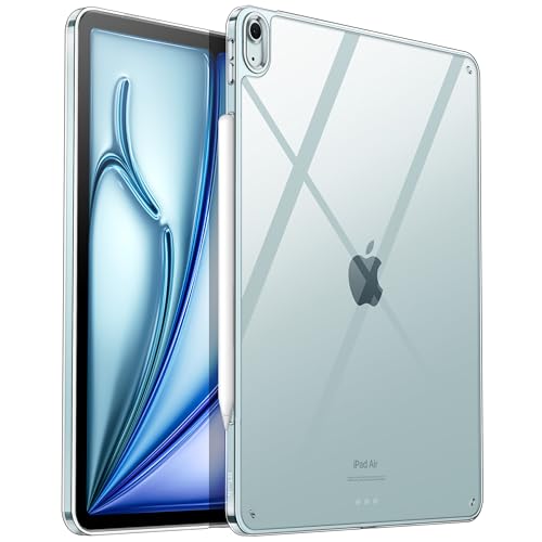 JETech Clear Case for iPad Air 13-Inch M4/M3/M2 (2026/2025/2024), Anti-Yellowing Transparent Shockproof Slim Tablet Back Cover with Hard PC Back and Soft TPU Bumper - size: iPad Air 13-inch (M4/M3/M2)