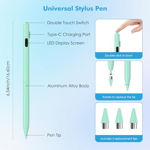 MoKo Universal Capacitive Stylus Pencil for Touch Screen, Green - color: Green