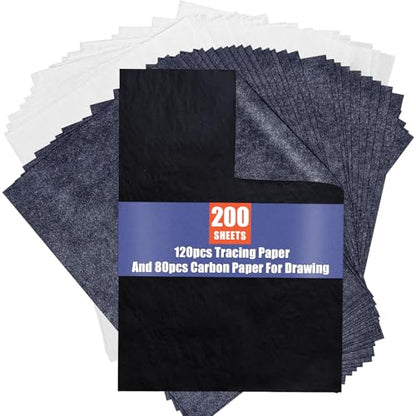 Transfer Paper Tracing Paper - PSLER Translucent on Artist Lettering Sketch Drawing for Pencil Ink Markers (Transparent) (200) (200)
