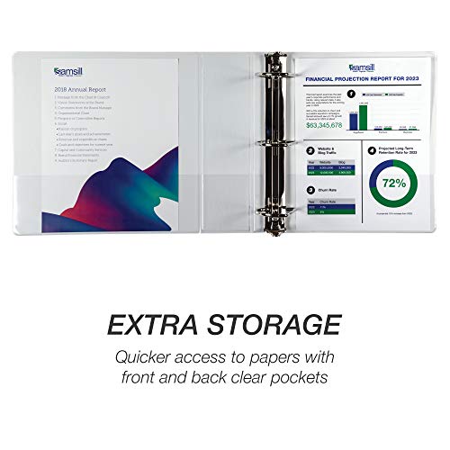 Samsill Durable 3 inch 3 Ring Binder, D Ring Binder, 100% Recycled Chipboard, White - color: White, size: 1 Pack, style: 3 Inch