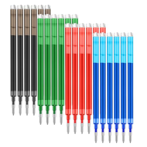 0.7 mm Erasable Gel Ink Pen Refills Compatible with Frixion Friction, Smooth Writing Multicolor Retractable Fine Point Pen Refill for School Office Home Art (4 Colors, 24) - style: 4 Colors