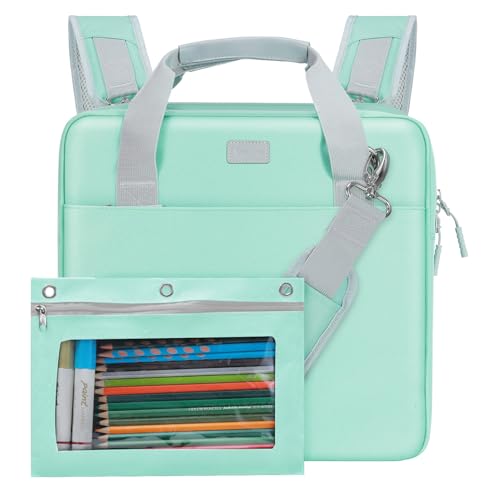 Realove 3 Inch 3 Ring Zipper Binder with Double Shoulder Strap & Handle - 3” D-Ring Binder with Zipper with Multi-Pocket (for 13” Laptop & Tablet and Smaller) for School-Light Blue(Pen not Included) - color: Light Blue