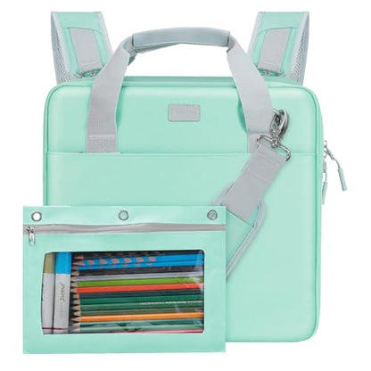 Realove 3 Inch 3 Ring Zipper Binder with Double Shoulder Strap & Handle - 3” D-Ring Binder with Zipper with Multi-Pocket (for 13” Laptop & Tablet and Smaller) for School-Light Blue(Pen not Included) - color: Light Blue