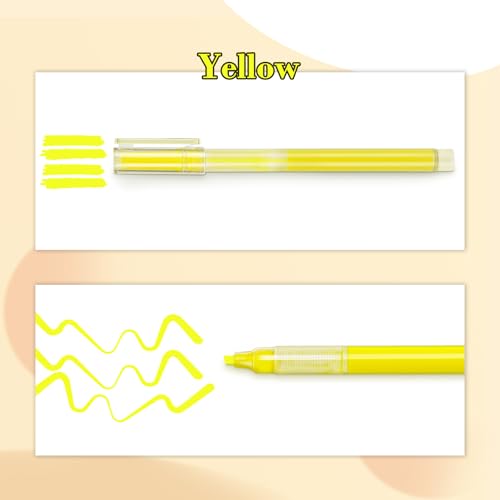 Pastel Highlighters - 12 Pack Yellow Colors, Fast-Dry Bible Journaling Markers, Non-Bleed Pastel Highlighters for School, Office & Study Supplies