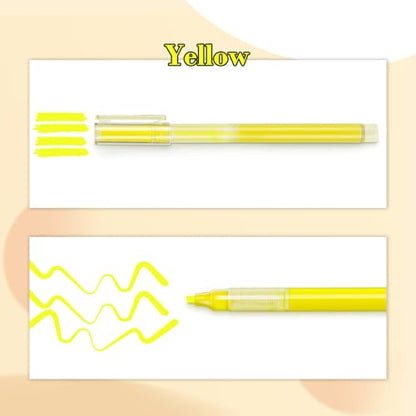 Pastel Highlighters - 12 Pack Yellow Colors, Fast-Dry Bible Journaling Markers, Non-Bleed Pastel Highlighters for School, Office & Study Supplies