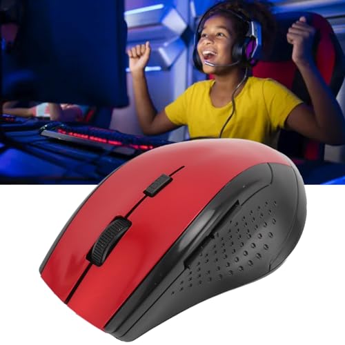 2.4G Mouse, Compact Laptop Mouse for Computer, Red, Modern - color: Red