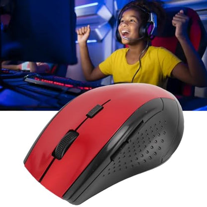 2.4G Mouse, Compact Laptop Mouse for Computer, Red, Modern - color: Red