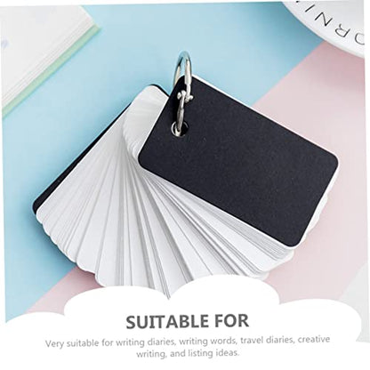 4pcs Blank Writing Cards Study Flash Cards for Boys and Girls Adults Portable Binder Ring - size: 7.00X4.00X3.00CM