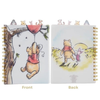 Disney Winnie the Pooh Tab Journal Spiral Notebook with Cute Dividers | Winnie The Pooh School Supplies & Office Stationery, 96 Lined Pages, Vinyl Cover, 8 x 7 Notebook for School, Planning & Gifts - style: Winnie the Pooh - White