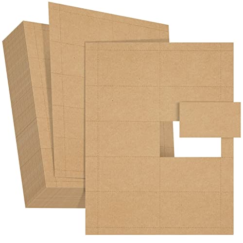 Juvale Custom Business Cards - 1000-Pack Inkjet & Laser Printable Business Cards - Perforated Cardstock Sheets - Craft Paper Labels & Notecards - 3.5 x 2 in, 170 gsm, Brown