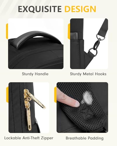 MATEIN Rolling Bag for Women, 17 inch Wheeled Laptop Backpack | TSA-Friendly Design, Wet Dry separation pocket, Backpacks with Wheels, 40L Large Capacity, Water Resistant, Multi-Pocket - color: Black, size: 17-inch