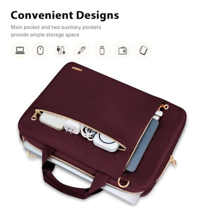 Laptop Case Bag Women Men Computer Sleeve Compatible with MacBook/Dell/HP/Acer/ASUS/LG, Waterproof Shoulder Carrying Briefcase, Red, 17-17.3 Inch - color: Wine Red, size: 17.3 inch