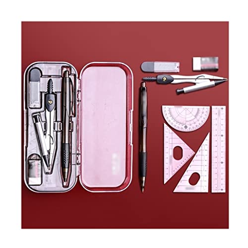 Drawing Compass Drafting Tools 8 Pieces of Mathematical Geometry Drawing Tools Metal Drawing Tools for Engineers and Students Supplies Compass and Protractor Set Math Ruler Kit(A) - size: A