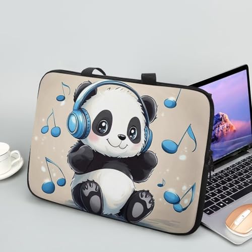 Cute Panda 12 Inch Laptop Sleeve for Women Protective Laptop Tote Bag Cover Compatible with Tablet Notebook Reader Water Resistant Computer Carrying Case with Handle - color: Cute Panda, size: 12inch