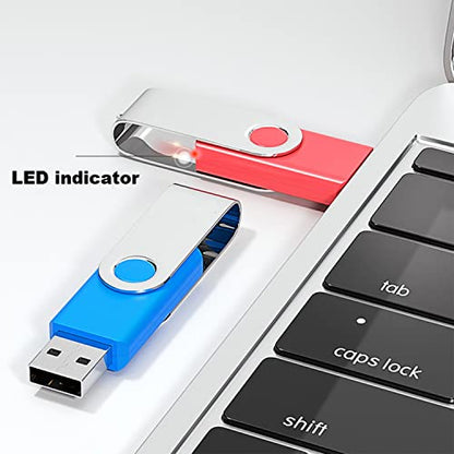 2 Pack 64GB USB Flash Drive USB 2.0 Thumb Drives Jump Drive Fold Storage Memory Stick Swivel Design - Black - size: 1 Count (Pack of 2), style: 64 GB