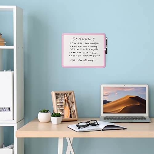 Mr. Pen- Dry Erase Board, 14” x 11” with a Black Dry Erase Marker | Pink Frame, Small Mini White Board for Students, Fridge, Wall, Locker, Includes Double Sided Tapes - color: Pink