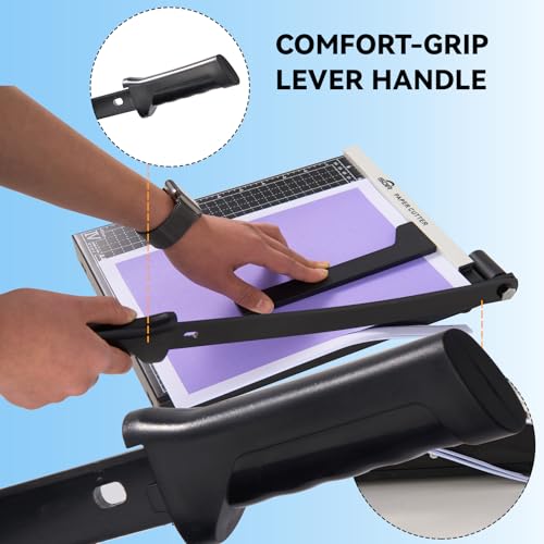 ISDIR 12 Inch Paper Trimmer with Automatic Security Safeguard and Side Ruler for A4, Craft Paper, Label, Photo and Cardstock - Ideal for Scrapbooking and DIY Projects(Black) (12"Black5) - color: 12"black5